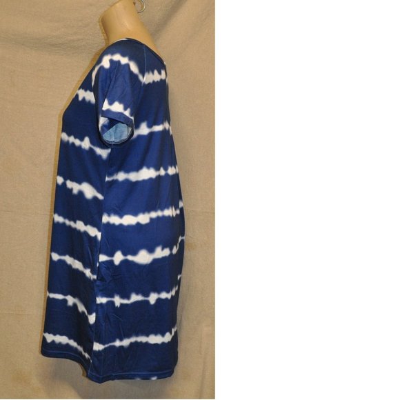 🐯 Alaster Queen NWT blue & white tie dye dress with pockets size SMALL (30) - Picture 3 of 13